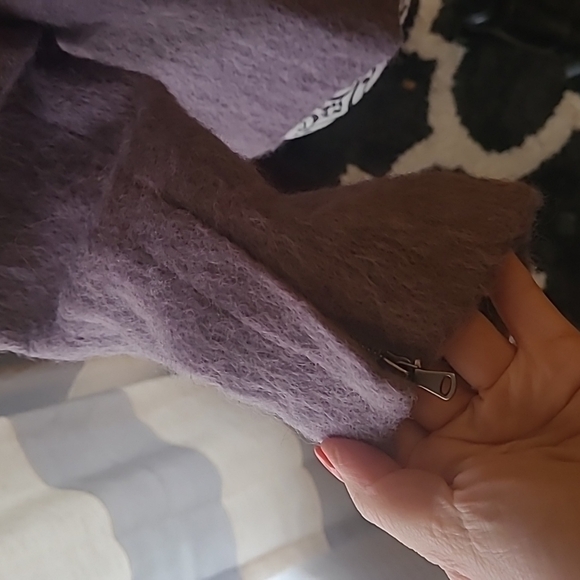 Talbots sz 4 lavendar wool alpaca mohair blend soft gorgeous blazer jacket zip - Picture 5 of 7